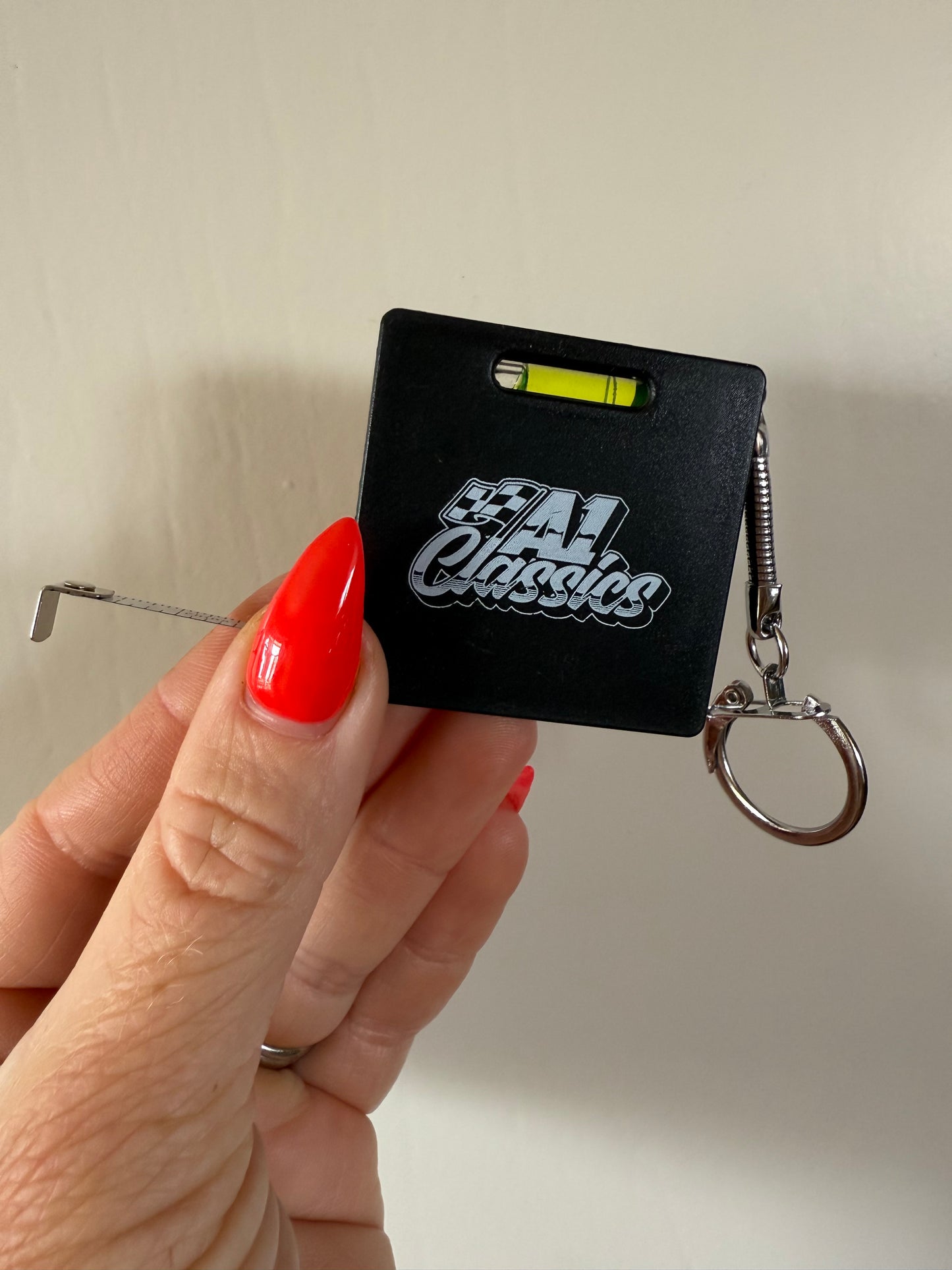 Square Level Tape Measure Key Chain - 3 ft