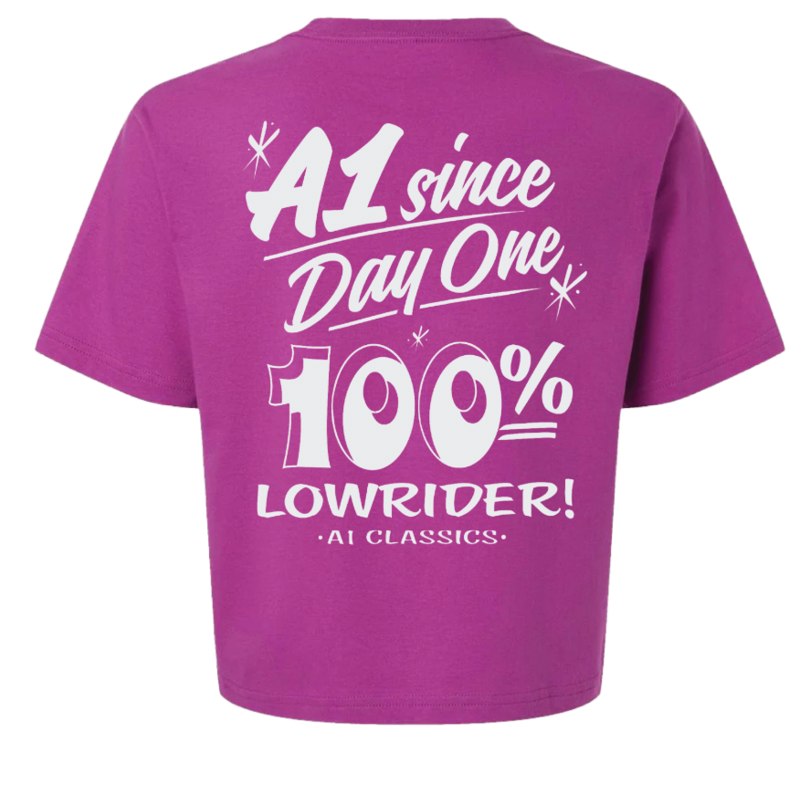 Women's "100% Lowrider" Cropped Tshirt