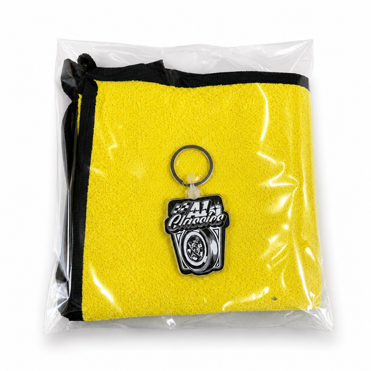 3~Pack High-Quality Microfiber Car Rags + Acrylic Keychain