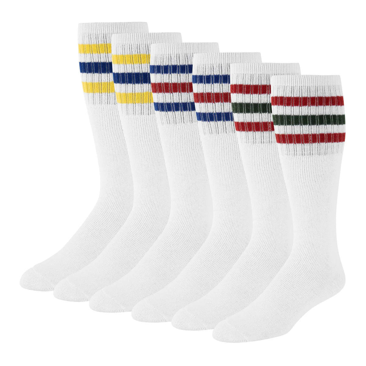 3-PACK: Men's 24" Striped Tube Socks